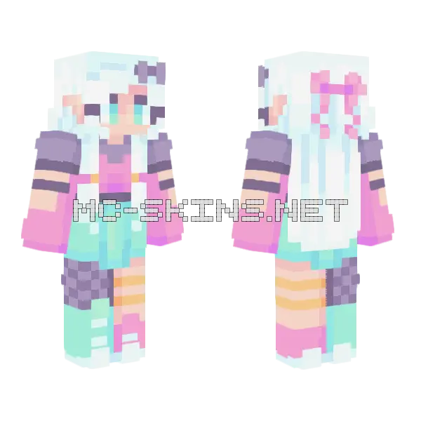 Pastel Elf Girl Minecraft skin, front and back