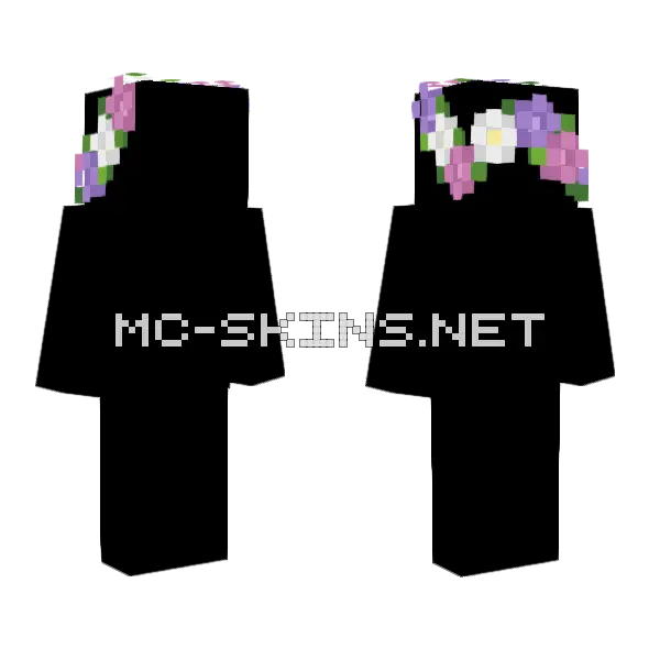 Pastel Flower Crown Girl Minecraft skin, front and back