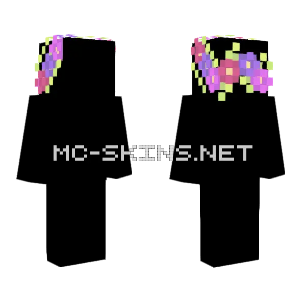 Pastel Flower Head Minecraft skin, front and back
