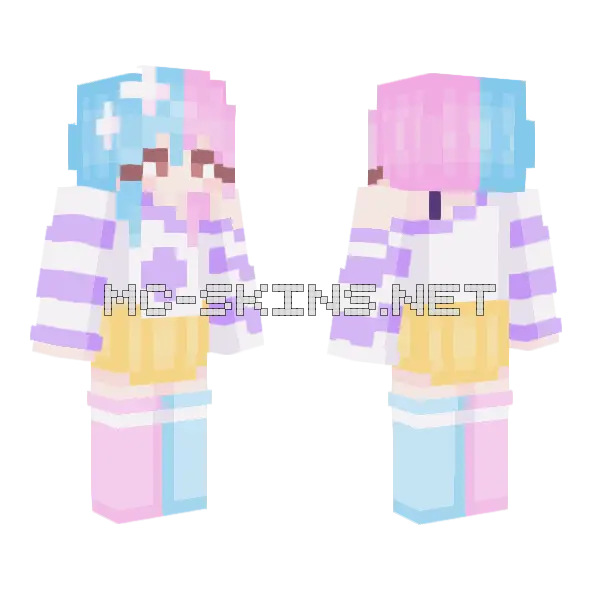 Pastel Girl Minecraft skin, front and back