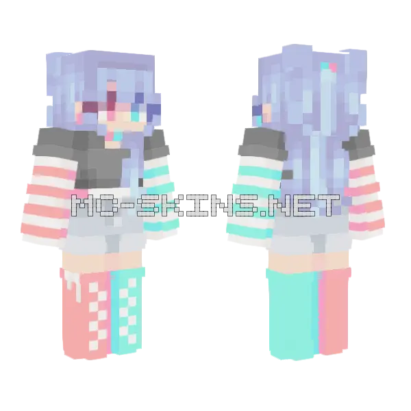 Pastel Girl Outfit Minecraft skin, front and back