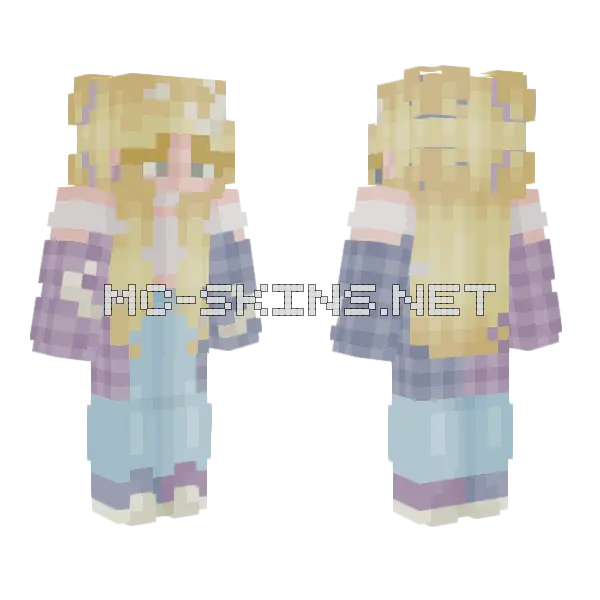 Pastel Goth Girl Minecraft skin, front and back