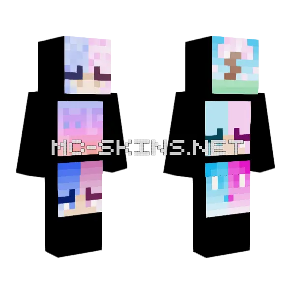 Pastel Goth Skin Minecraft skin, front and back