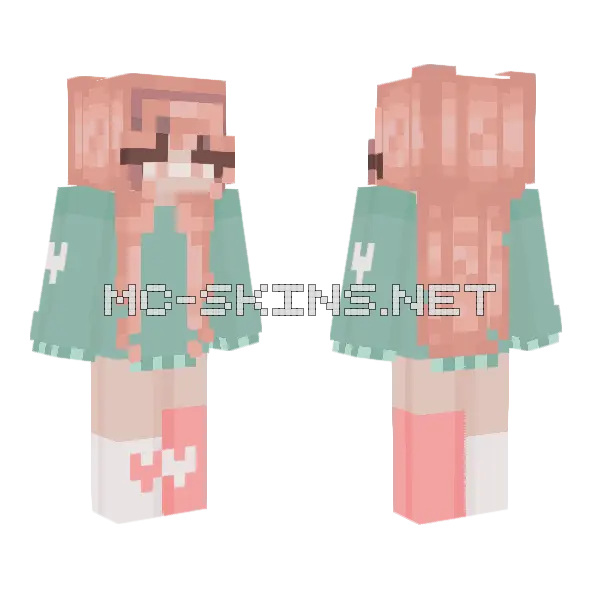 Pastel Heart Sweater, front and back