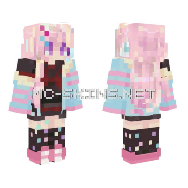 Pastel Kawaii Girl, front and back