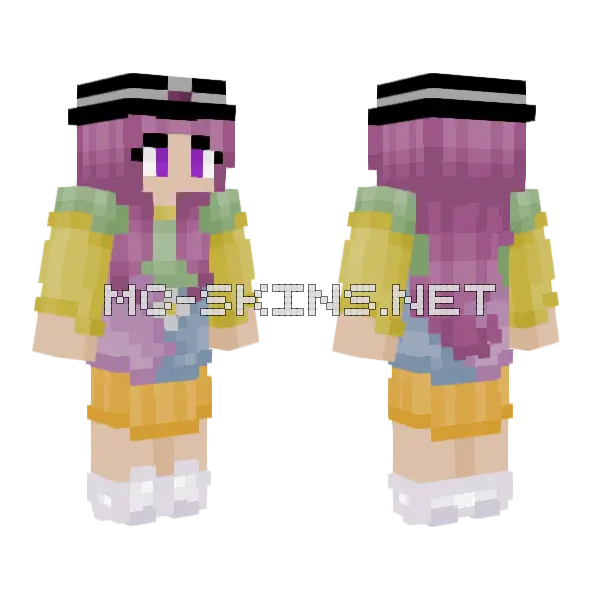 Pastel Magic Witch Minecraft skin, front and back