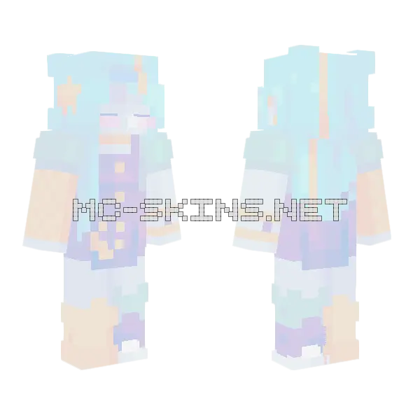 Pastel Moonshine Minecraft skin, front and back