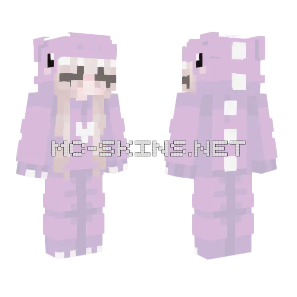 Pastel Mushroom Girl Minecraft skin, front and back