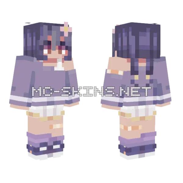 Pastel Purple Minecraft skin, front and back