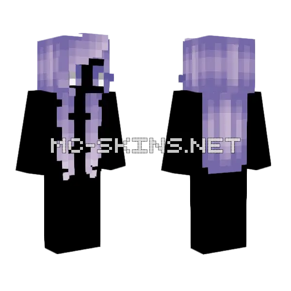 Pastel Purple Lavender Fade Hair Minecraft skin, front and back