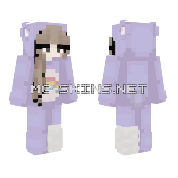 Pastel Rainbow Outfit Minecraft skin, front and back