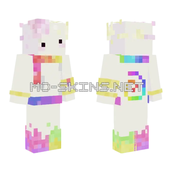 Pastel Rainbow Unicorn, front and back