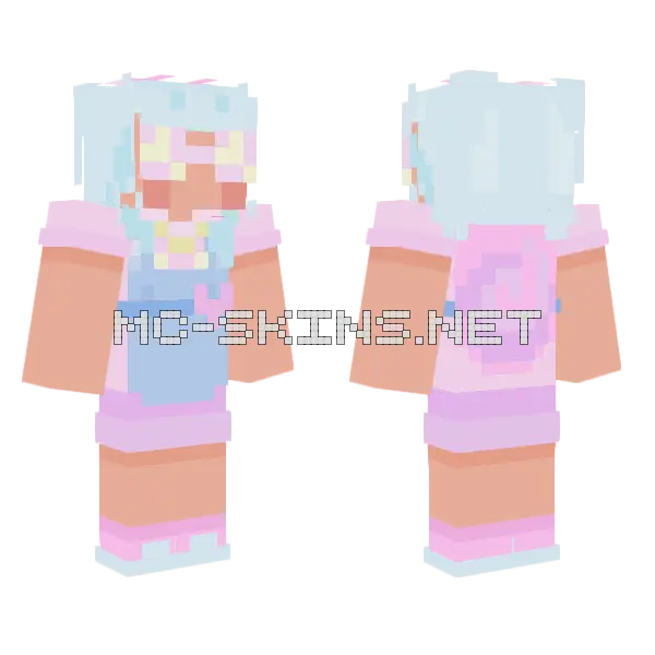 Pastel Snail Girl Minecraft skin, front and back