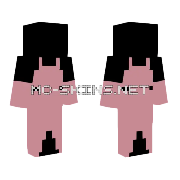 Pastel Strawberry Milkshake Dress Minecraft skin, front and back