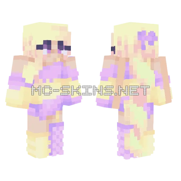 Pastel Sugar Girl Minecraft skin, front and back