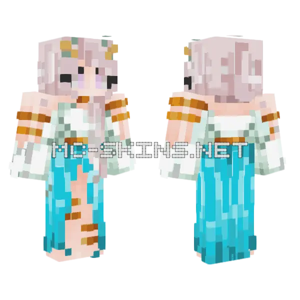 Pastel Witchy Girl Minecraft skin, front and back