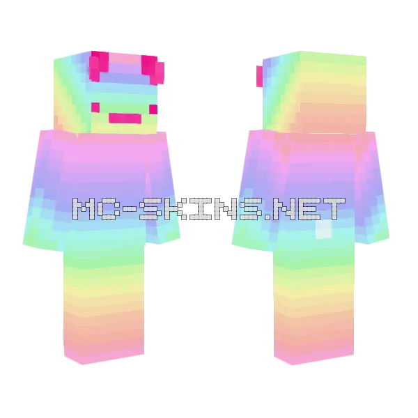 Pastira Rainbow Skin Minecraft skin, front and back