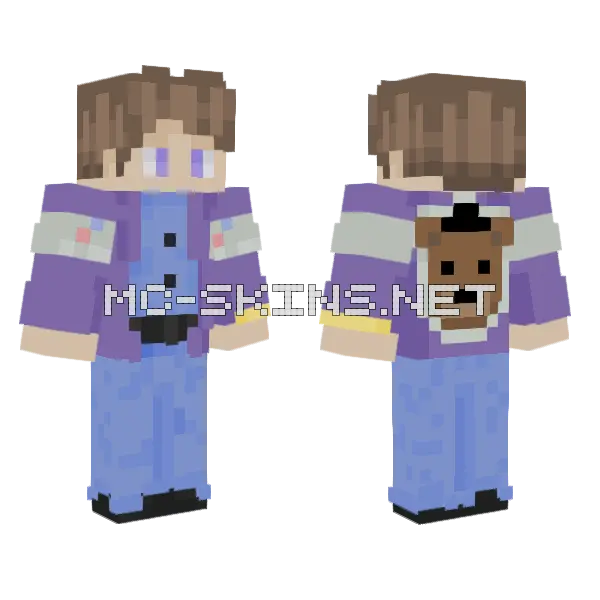 Pat8pat3087 FNAF Freddy Minecraft skin, front and back