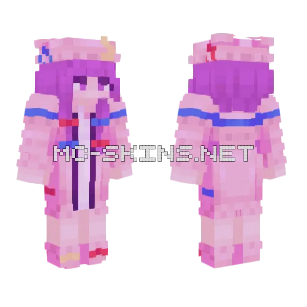 Patchouli Knowledge Touhou Project Minecraft skin, front and back