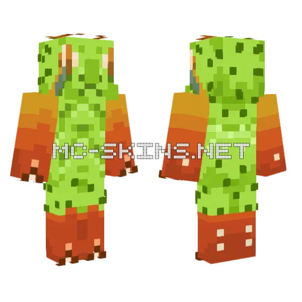 Patentpended Green Creature Minecraft skin, front and back