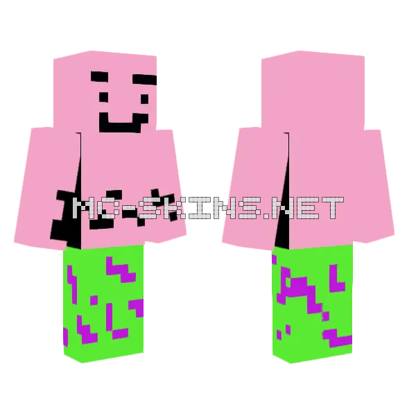 Patrick Minecraft skin, front and back