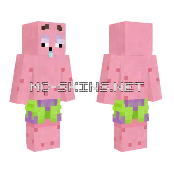 Patrick Star Skin Minecraft skin, front and back