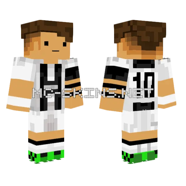 Paulo Dybala Footballer Minecraft skin, front and back