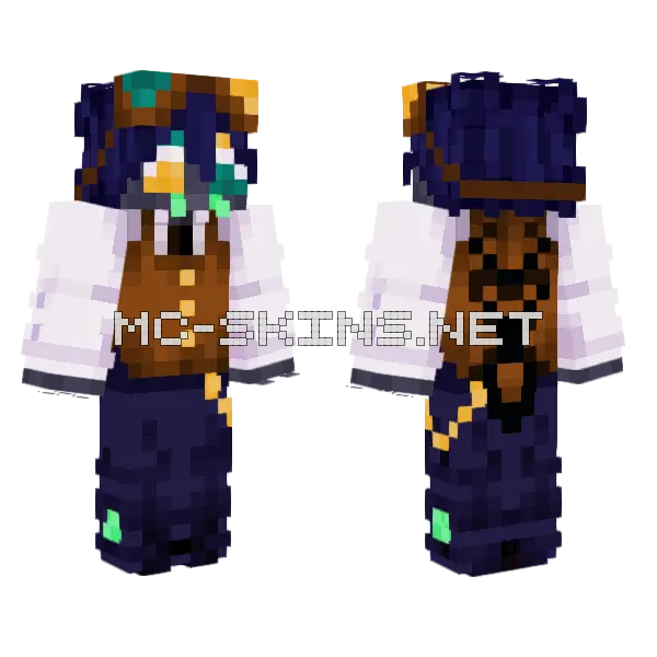 Pav W Bicolor Goggles Minecraft skin, front and back
