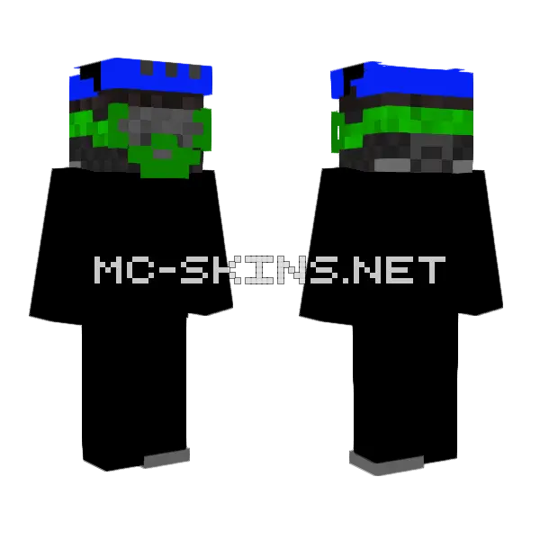 Pawiannn Blue Hat Minecraft skin, front and back