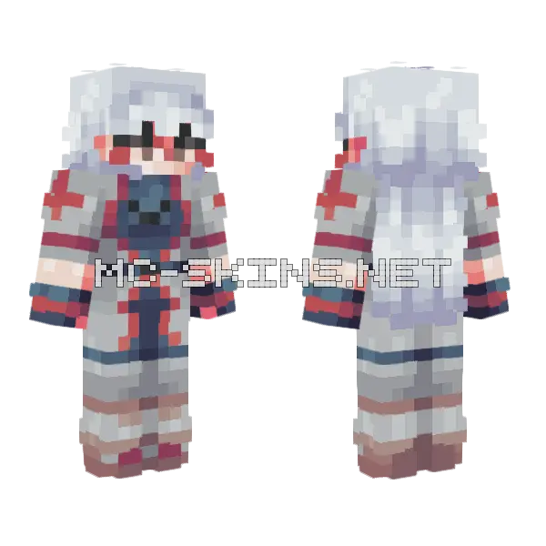 Paya White Outfit Minecraft skin, front and back