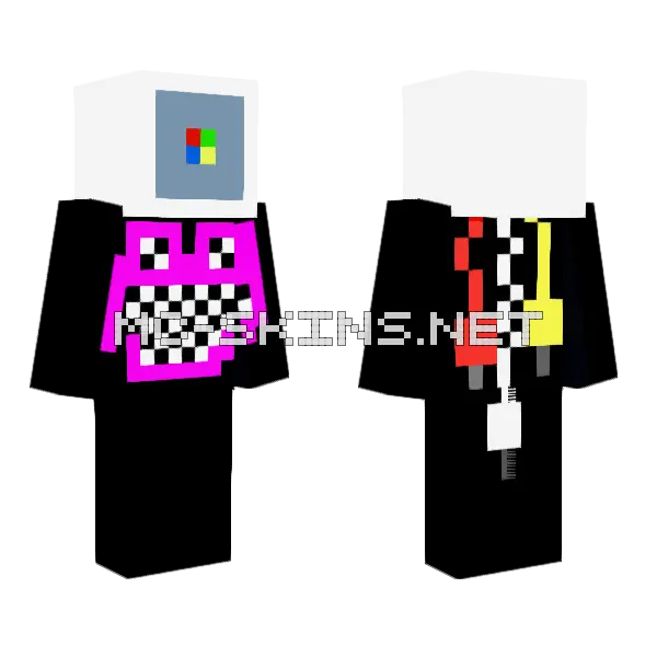PC Head Minecraft skin, front and back