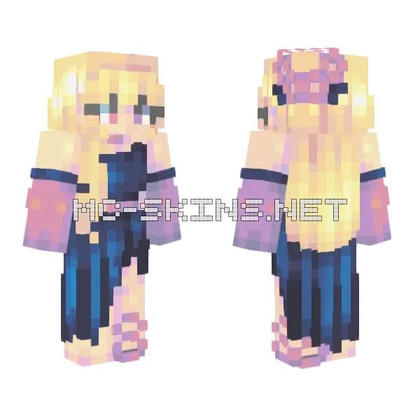 Peace Sign Girl Minecraft skin, front and back