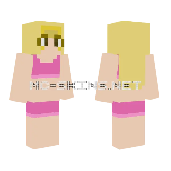 Peach Bikini Outfit, front and back