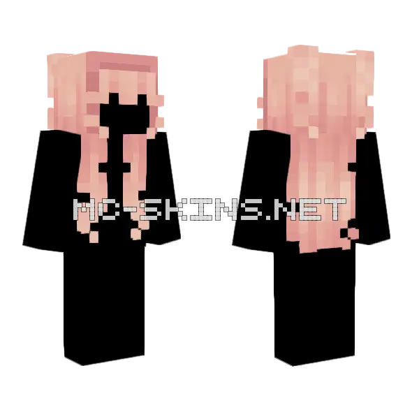 Peach Blonde Shaded Hair Base Minecraft skin, front and back