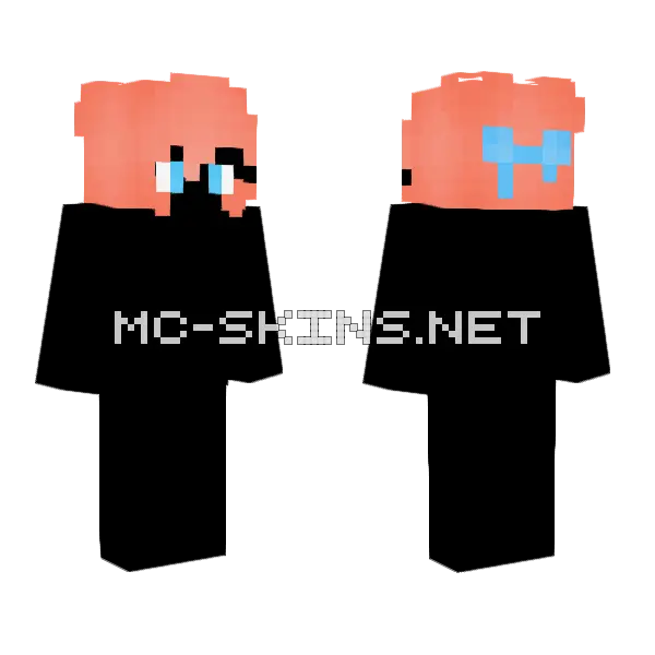 Peach Hair Base Female Minecraft skin, front and back