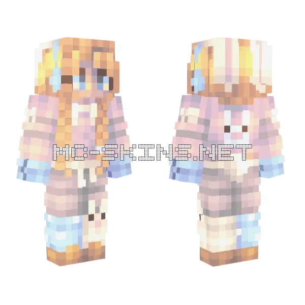 Peach Snowflakes Minecraft skin, front and back