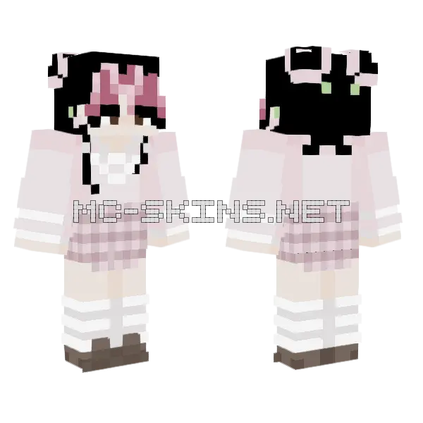 Peaches Girl Minecraft skin, front and back