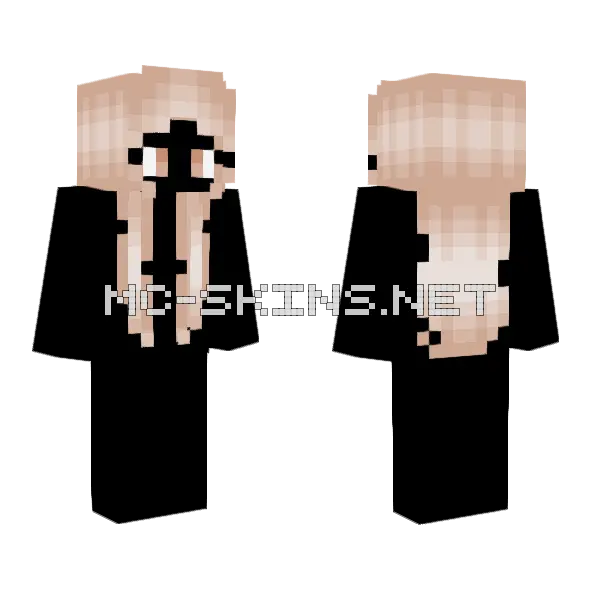 Peachy Curly Hair Minecraft skin, front and back