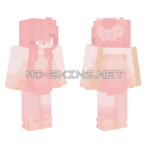 Peachy Pink Girl Minecraft skin, front and back