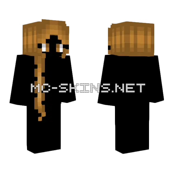 Peanut Butter Orange Braided Hair Minecraft skin, front and back