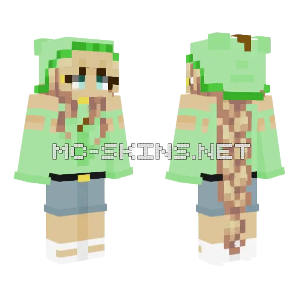 Pear Girl V 02 Minecraft skin, front and back