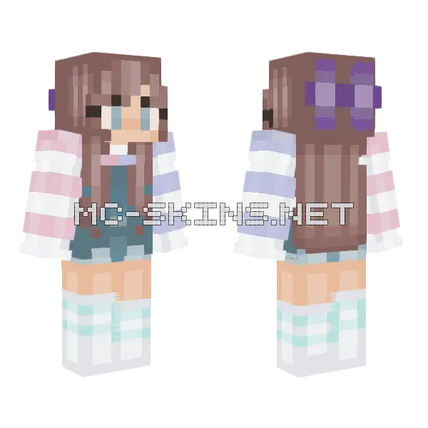 Pearl Girl Minecraft skin, front and back