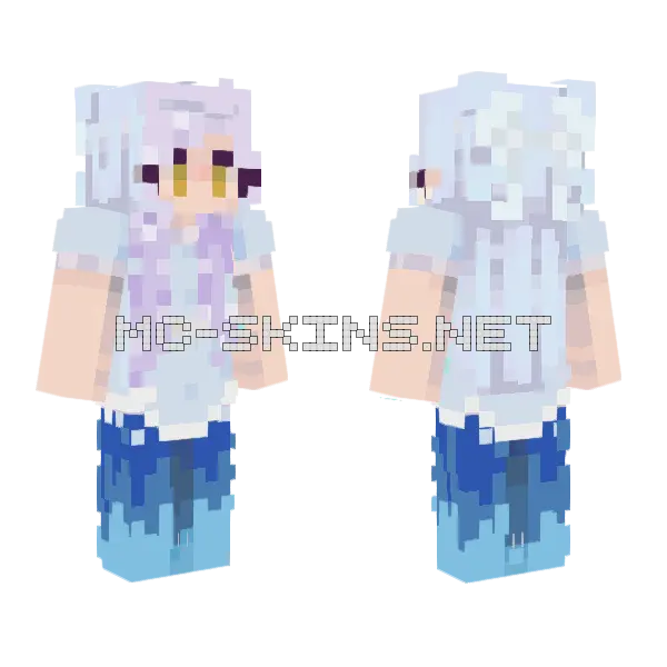 Pearl Landscape SMP Minecraft skin, front and back