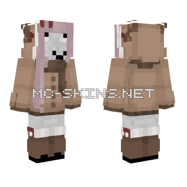 Pebble Minecraft skin, front and back