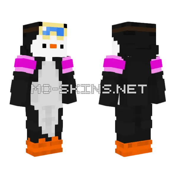 Penguin Boy Minecraft skin, front and back
