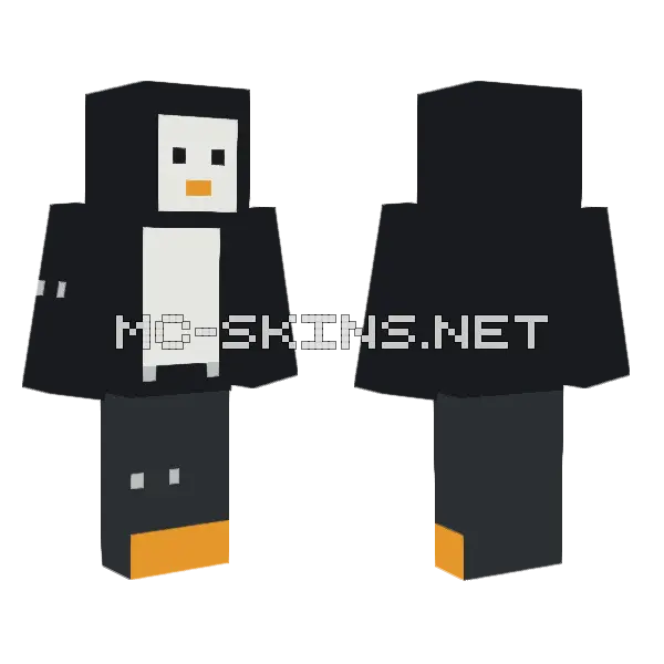 Penguin Hoodie Minecraft skin, front and back