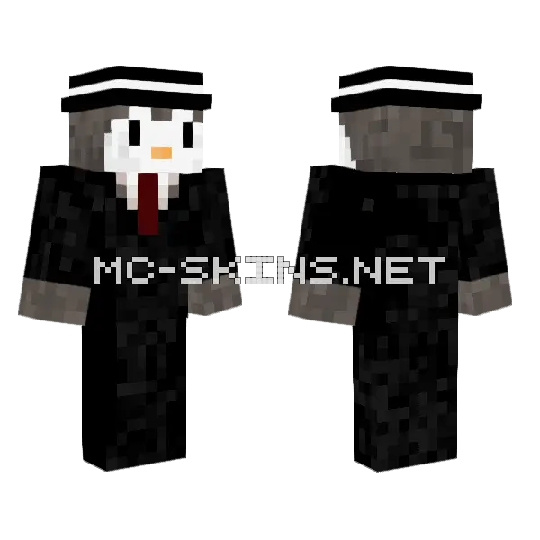 Penguin Mafia Minecraft skin, front and back