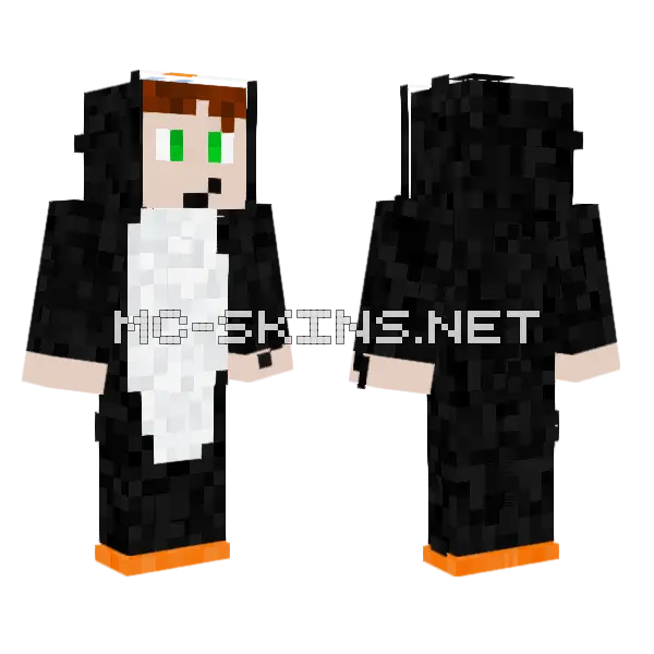 Penguin Onesie Boy Minecraft skin, front and back