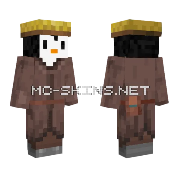 Penguin Villager Minecraft skin, front and back