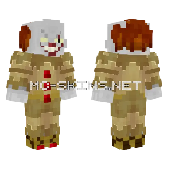 Pennywise Clown Costume Minecraft skin, front and back